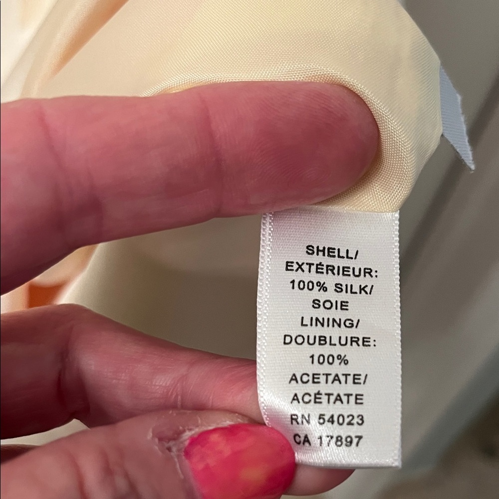 Banana Republic Silk Strapless Dress in Cream with Pink Accent - Picture 5 of 5